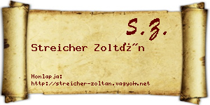 Streicher Zoltán névjegykártya