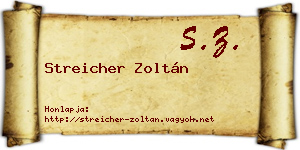 Streicher Zoltán névjegykártya